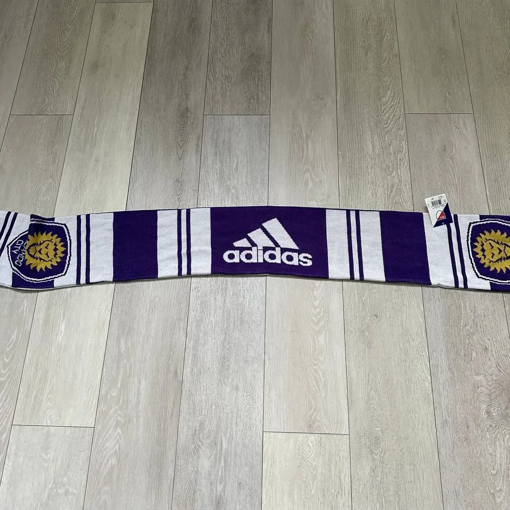 NWT Orlando City Lions‎ MLS soccer unisex adult scarf purple and white